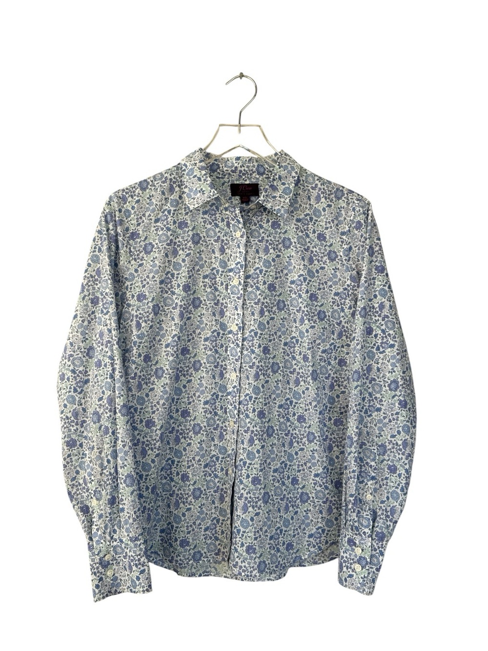 J.Crew Liberty Fabric Floral Slim Fit Button Down Shirt Blue Size 10
